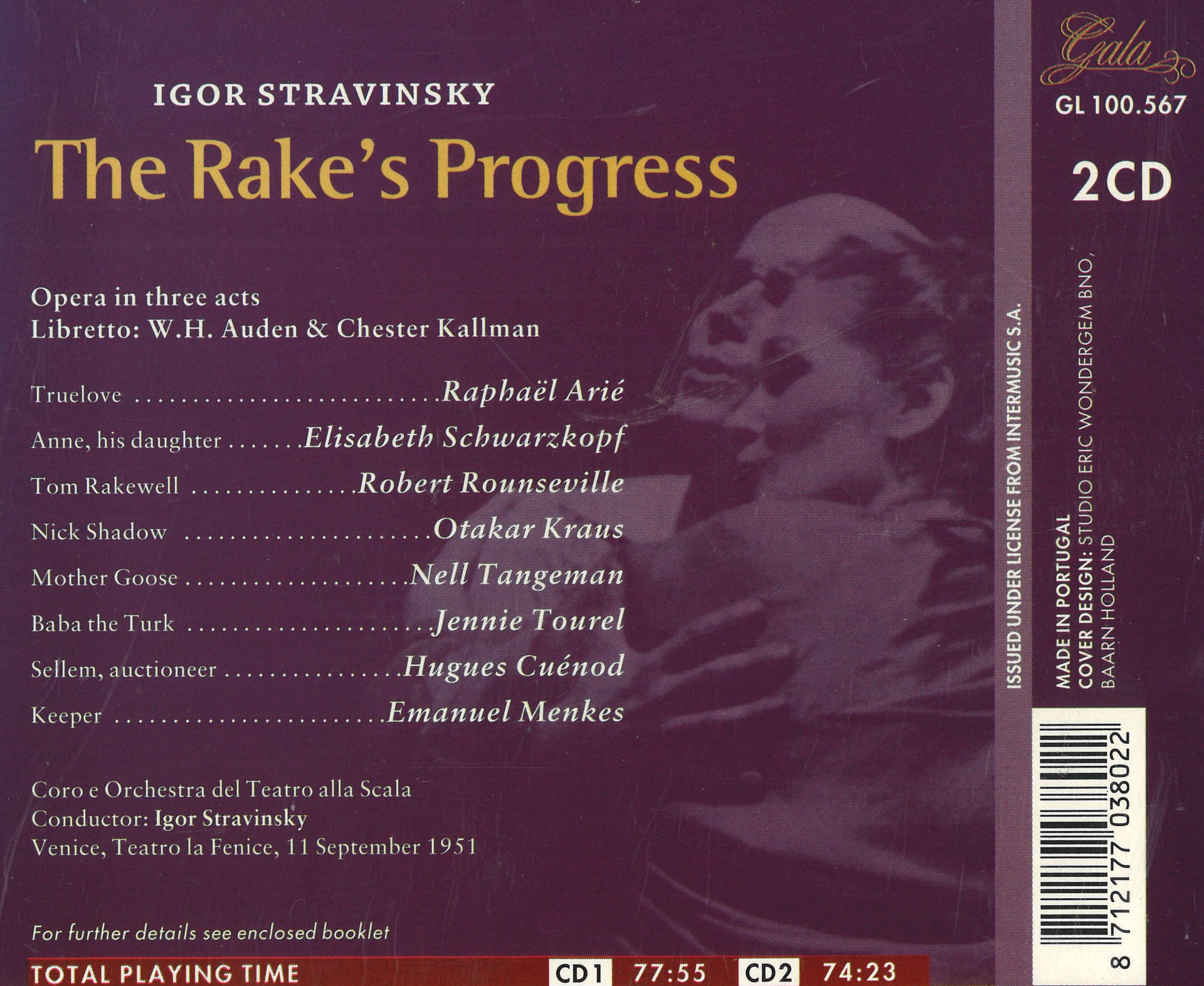 ストラヴィンスキーThe Rake's Progress CD